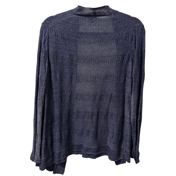 Talbots Petites Navy Open-Front Cardigan Sweater XLP 100% Linen Lightweight Knit - Picture 11 of 12